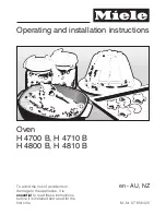 Предварительный просмотр 1 страницы Miele H 4700 B Operating And Installation Instructions