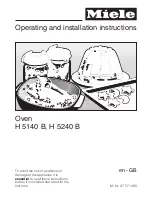 Предварительный просмотр 1 страницы Miele H 5140 B Operating And Installation Manual