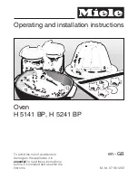 Предварительный просмотр 1 страницы Miele H 5141 BP Operating And Installation Instructions