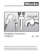 Предварительный просмотр 1 страницы Miele H 6560 B Installation Instructions Manual