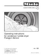 Miele Honeycomb care Paragon sensor Operating Instructions Manual preview