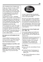 Preview for 17 page of Miele HS07 Operating Instructions Manual