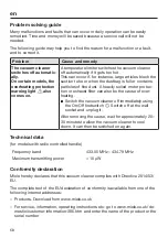 Preview for 58 page of Miele HS15 Operating Instructions Manual