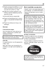 Preview for 127 page of Miele HS16 Operating Instructions Manual