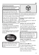 Предварительный просмотр 85 страницы Miele HS19 Operating Instructions Manual