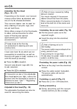 Preview for 38 page of Miele HS20 Operating Instructions Manual