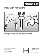 Miele Integrated slimline dishwasher Installation Instructions Manual preview