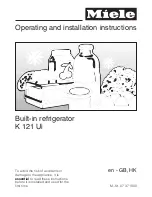 Miele K 121 Ui Operating And Installation Manual preview