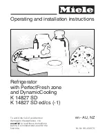 Preview for 1 page of Miele K 14827 SD Operating And Installation Instructions