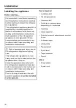 Предварительный просмотр 32 страницы Miele K 2601 Vi Operating And Installation Instructions