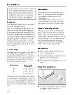 Preview for 22 page of Miele K 3211 S Operating And Installation Manual