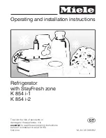 Miele K 854 i-1 Operating And Installation Instructions предпросмотр