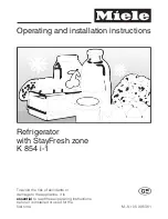 Miele K 854 i-1 Operating And Installation Manual предпросмотр