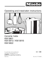 Предварительный просмотр 1 страницы Miele KM 5801 Operating And Installation Instructions