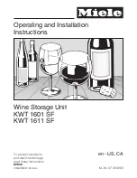 Miele KWT 1601 SF Operating And Installation Instructions preview