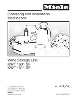 Предварительный просмотр 1 страницы Miele KWT 1601 SF Operating And Installation Manual