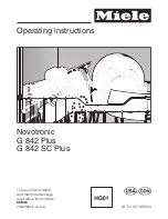 Предварительный просмотр 1 страницы Miele NOVOTRONIC G 842 PLUS Operating Instructions Manual