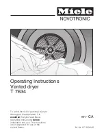 Miele NOVOTRONIC T 7634 Operating Instructions Manual preview