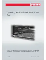 Miele Oven Operating And Installation Instructions preview