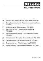 Preview for 1 page of Miele PG 8090 Operating Instructions Manual