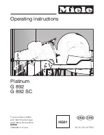 Предварительный просмотр 1 страницы Miele Platinum G 892 Operating Instructions Manual