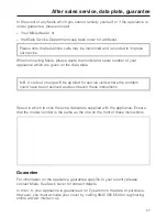 Preview for 57 page of Miele ProLine CS 1212-1 Operating And Installation Instructions