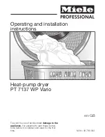 Miele PT 7137 WP Vario Operating And Installation Instructions preview