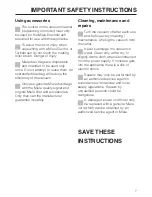 Preview for 7 page of Miele S 140 Operating Instructions Manual