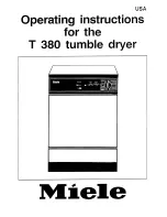 Miele T 380  VENT ED DRYER - OPERATING Operating Manual preview