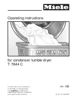 Предварительный просмотр 1 страницы Miele T 7644 C Operating Instructions Manual