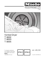 Miele T 8002  VENT ED DRYER - OPERATING AND Operating And Installation Manual preview