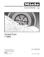 Preview for 1 page of Miele T 9800  VENT ED DRYER - OPERATING AND User Manual