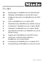 Preview for 1 page of Miele T1 Additional Instructions