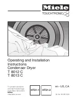 Preview for 1 page of Miele T8012C Operating And Installation Instructions