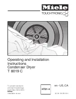 Miele T8019C Operating And Installation Instructions preview