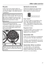 Предварительный просмотр 67 страницы Miele TKR 450 WP Operating Instructions Manual