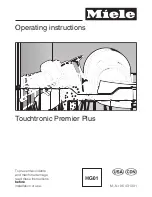 Miele Touchtronic Premier Plus G 698 Operating Instructions Manual preview