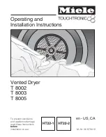 Preview for 1 page of Miele TOUCHTRONIC T 8002 Operating And Installation Manual