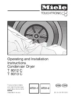 Miele TOUCHTRONIC T 8012 C Operating And Installation Instructions preview