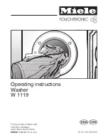 Preview for 1 page of Miele Touchtronic W 1119 Operating Instructions Manual