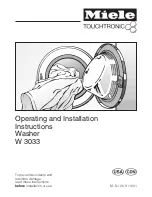 Miele Touchtronic W 3033 Operating And Installation Instructions предпросмотр