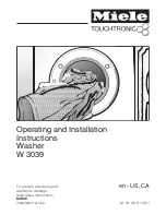 Miele TOUCHTRONIC W 3039 Operating And Installation Manual preview
