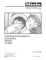 Miele TOUCHTRONIC W 4800 Operating And Installation Instructions preview