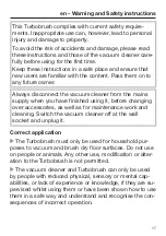 Preview for 17 page of Miele TURBO MINI STB 101 Operating Instructions Manual