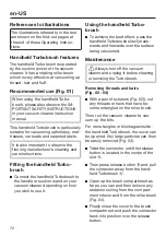 Preview for 72 page of Miele TURBO MINI STB 101 Operating Instructions Manual