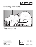 Предварительный просмотр 1 страницы Miele ULTRA FULLSIZE DISHWASHER Operating Instructions Manual