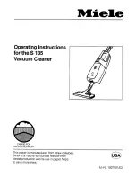 Miele VACUUM CLEANER S135 Manual preview