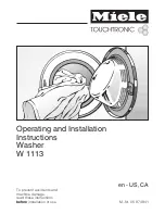 Miele W 1113 Operating And Installation Manual preview
