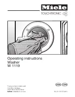 Miele W 1119I WASHING MACHINE Operating Instructions Manual preview