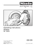 Miele W 1203 WASHING MACHINE Operating Instructions Manual preview